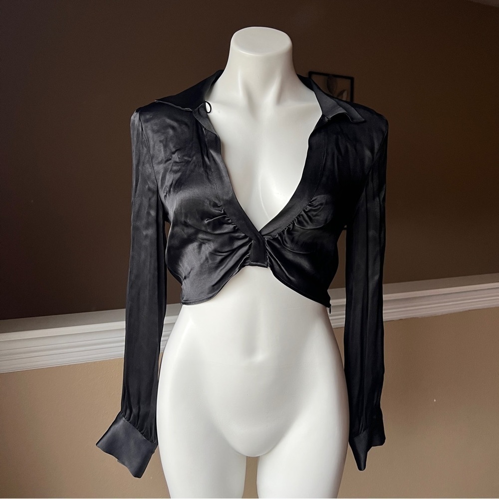 ZARA SATIN EFFECT RUCHED BLOUSE  | 2298/057 |